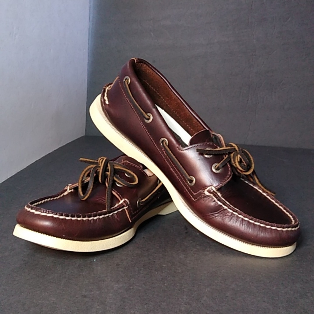 Sperry Top-siders . Men's 7 M . Brown Leather upper. Boat shoes . Pre-owned .